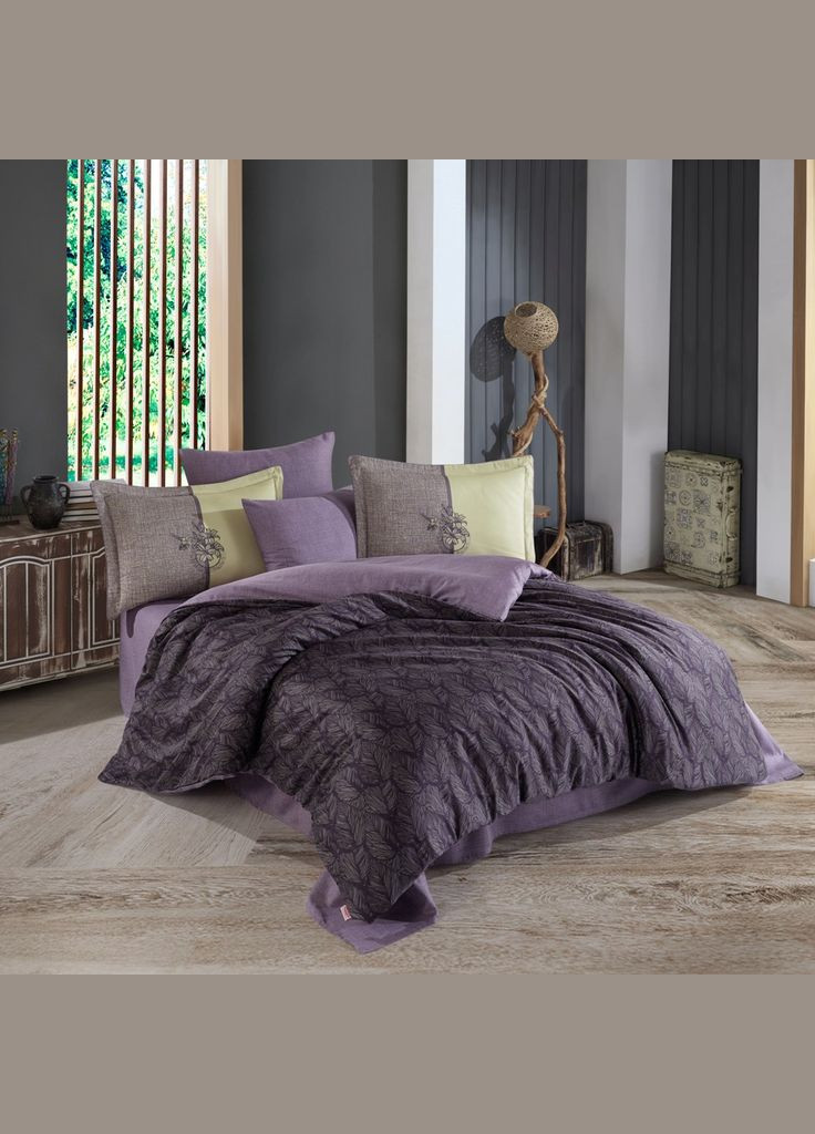 Комплект постельного белья Exclusive Sateen LOTUS фиолетовый 200*220/4*50*70 Hobby (302507964)