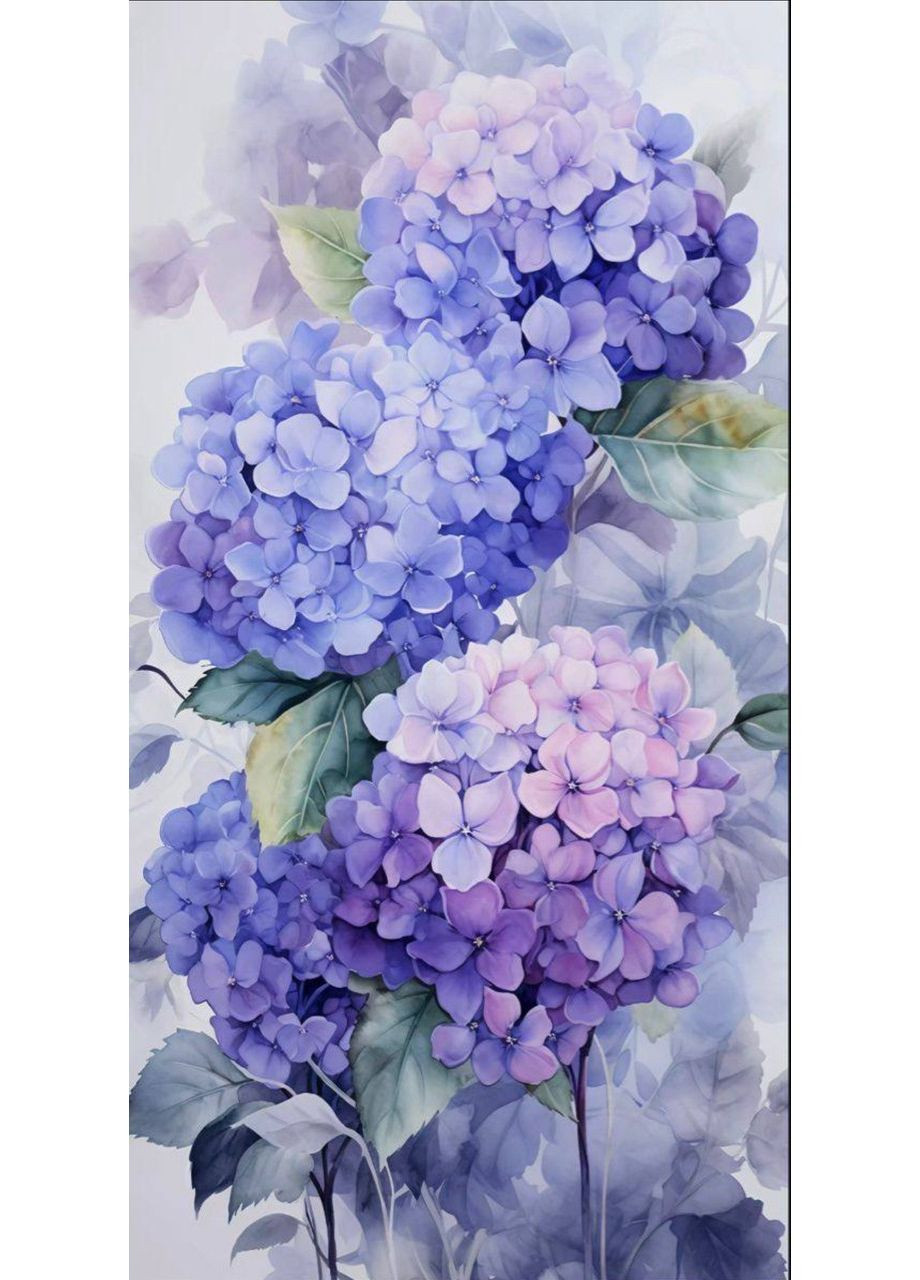 Алмазная мозаика 30x50 Гортензии + голограммные алмазики TP912 ColorArt (365778482)