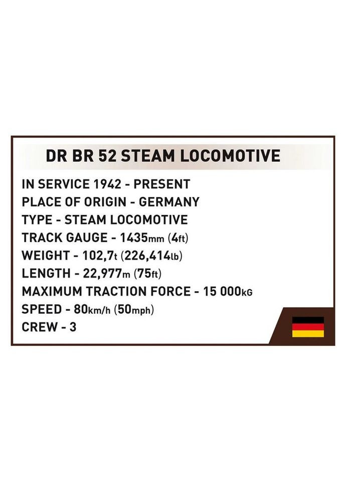 Конструктор Локомотив DRB Class 52 1:35, 2505 деталей (-6282) Cobi (281426069)