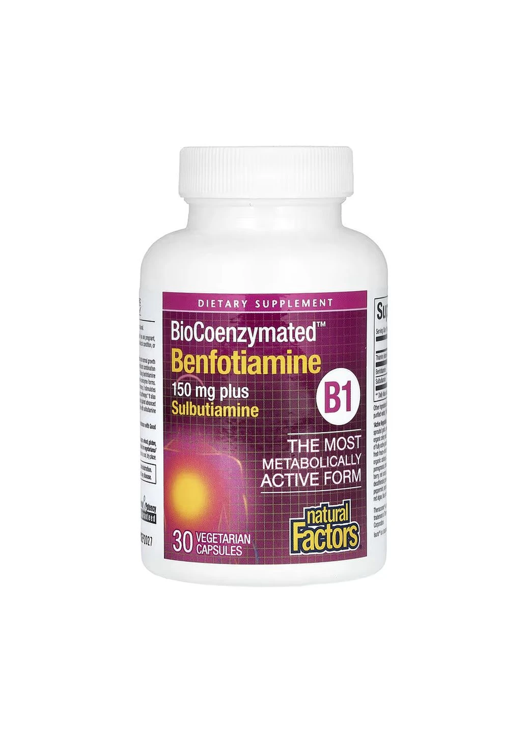 Оригинал! BioCoenzymated Benfotiamine - 30 капсaps Natural Factors (400267401)
