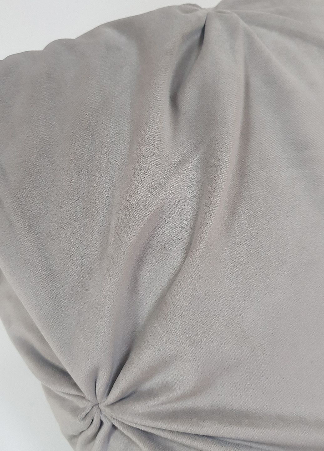 Декоративна Подушка Оксамит із защипами, 45х45см 1шт сіра (п_0140) Firanka HandMade (307840198)