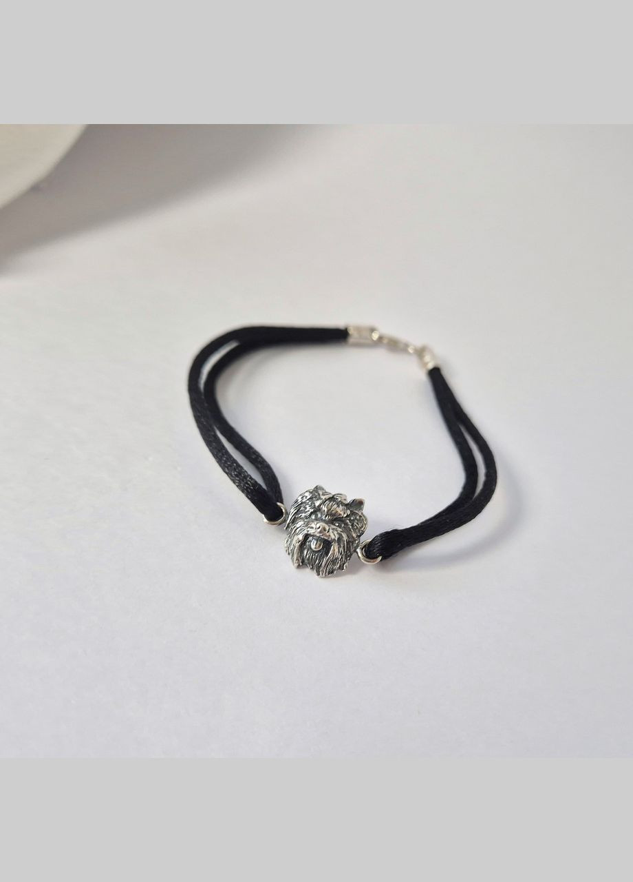 Серебряный браслет Собачка Йорк 18 см черненное серебро 925 пробы арт.4947б 3.03г Nobrand (363969296)