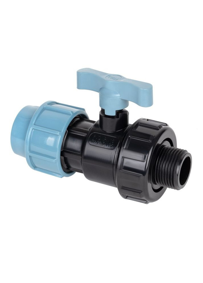 Kомпрессионный ПЭ шаровый кран 20 мм х 1/2" с наружной pезьбой ITAL (316088720)