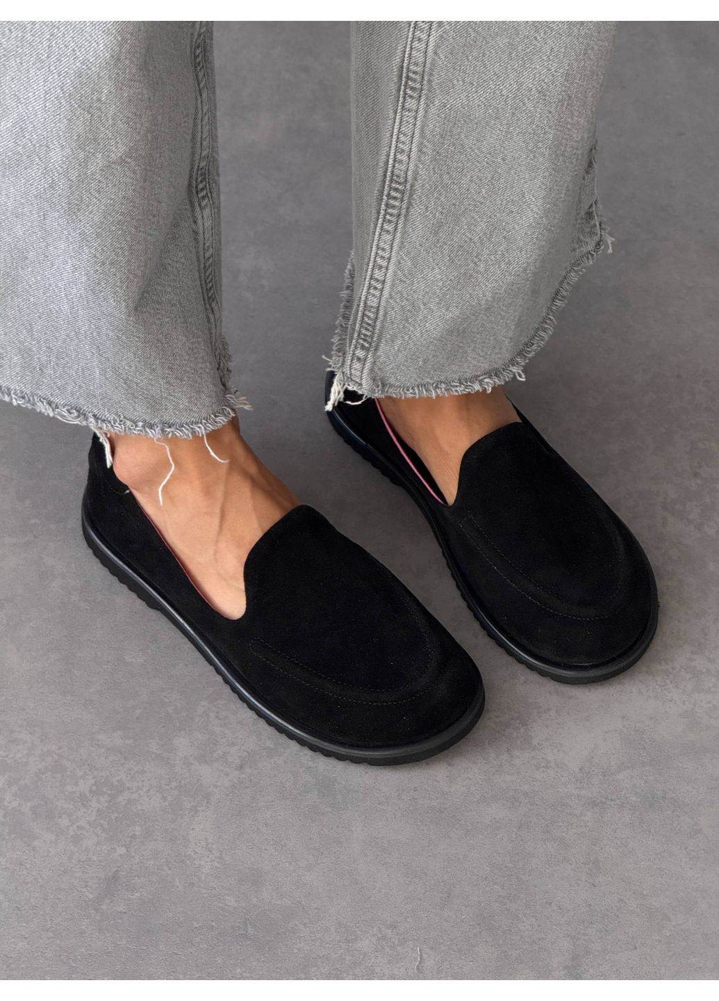 Helen Замшеві лофери чорний з натуральна замша, україна — демісезон (369625545)