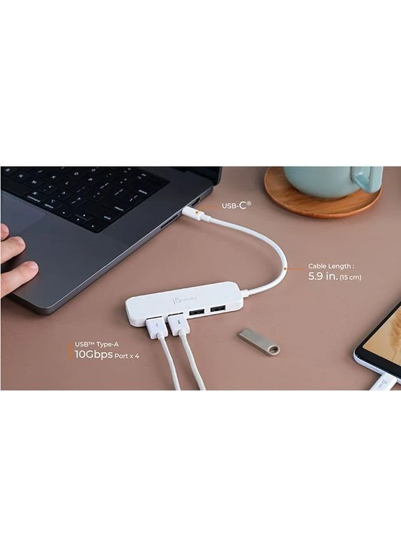 USB-хаб 4-in-1 Natural White (JCH341EW-N) J5create (370848944)
