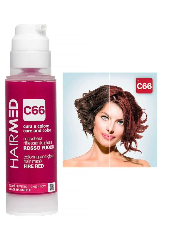 Маска тонирующая Ярко-красная C66, 150 мл HAIRMED (396338810)