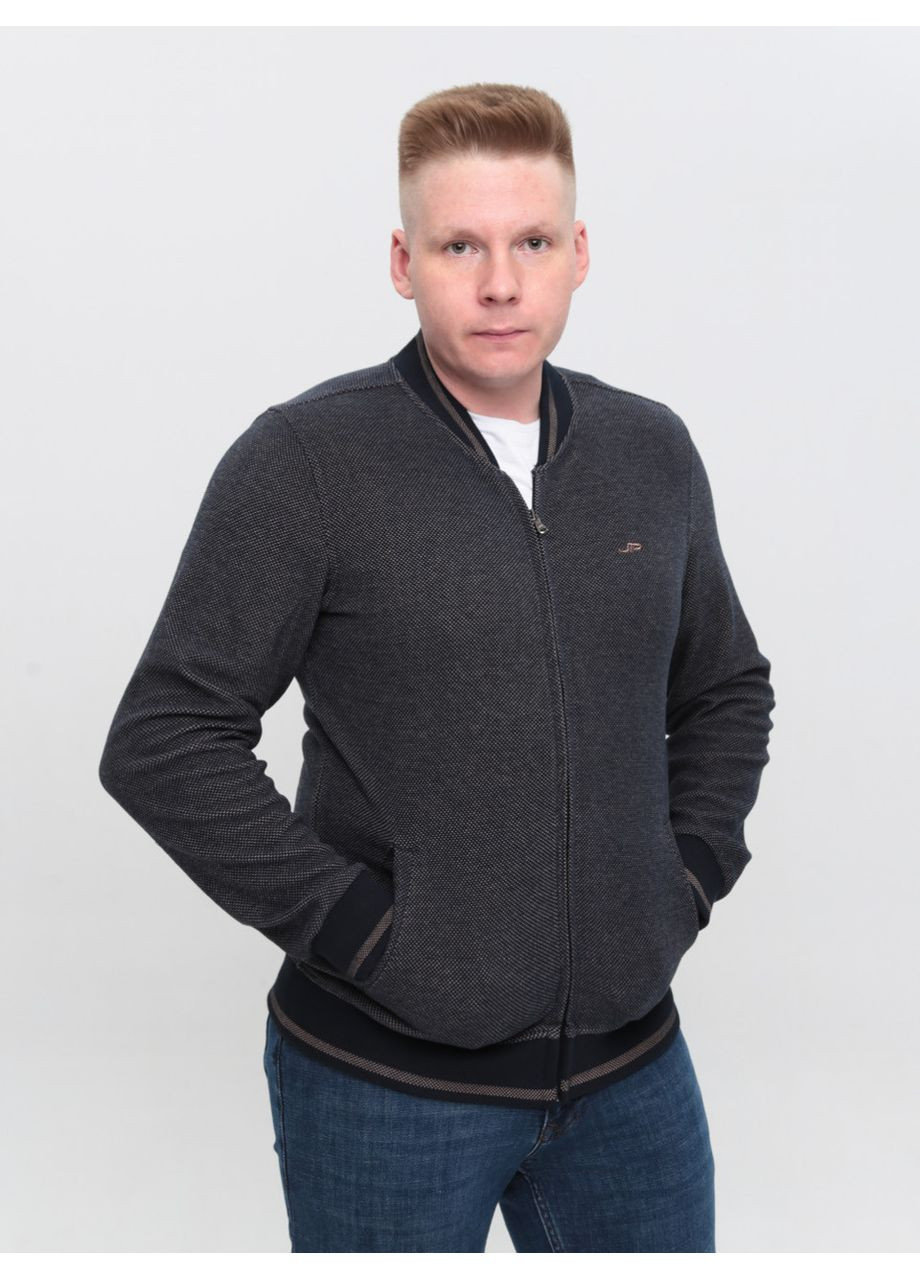 Кофта чоловіча темно-синя на блискавці Jean Piere Пряма (367582979)