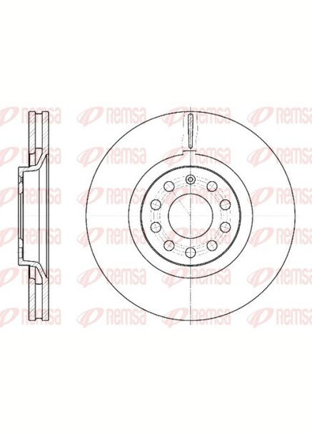 Диск тормозной передний AUDI A4 1.8-3.2 04-, A6 1.8-4.2 97-05 6730.10 Remsa (366181827)