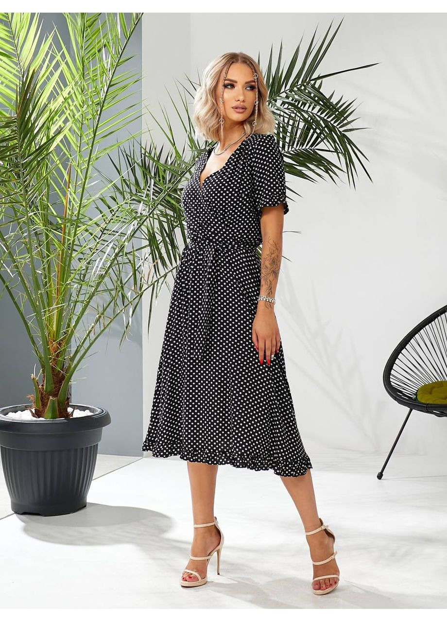 Чорна святковий сукня Vione в горошок