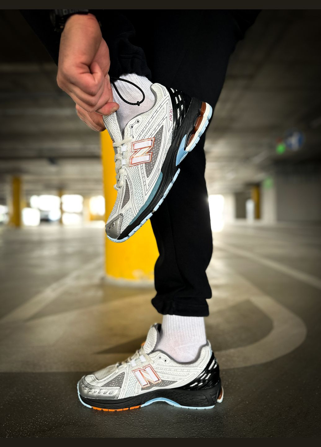 Серые всесезонные кроссовки мужские и женские new balance 1906r gray white black | нью беланс 1906r серые белые черные No Brand