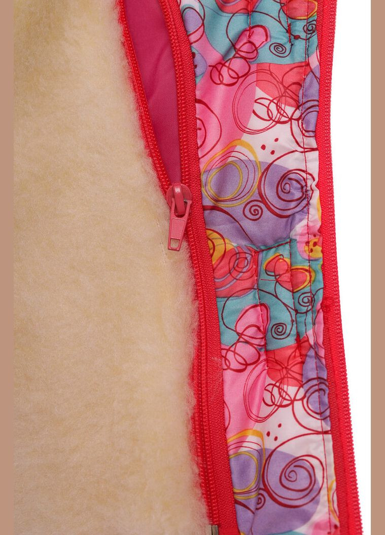 Червоний зимній комбінезон на синтепоні для дівчинки галактика нуль підстібка білий з чорним хутро червоне 86 см (51508) BABYKROHA