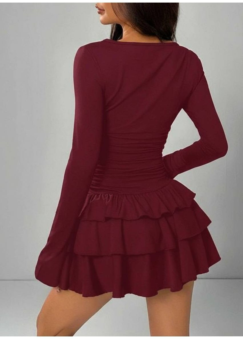 Бордова святковий, повсякденний, відвертий, коктейльна міні сукня Україна
