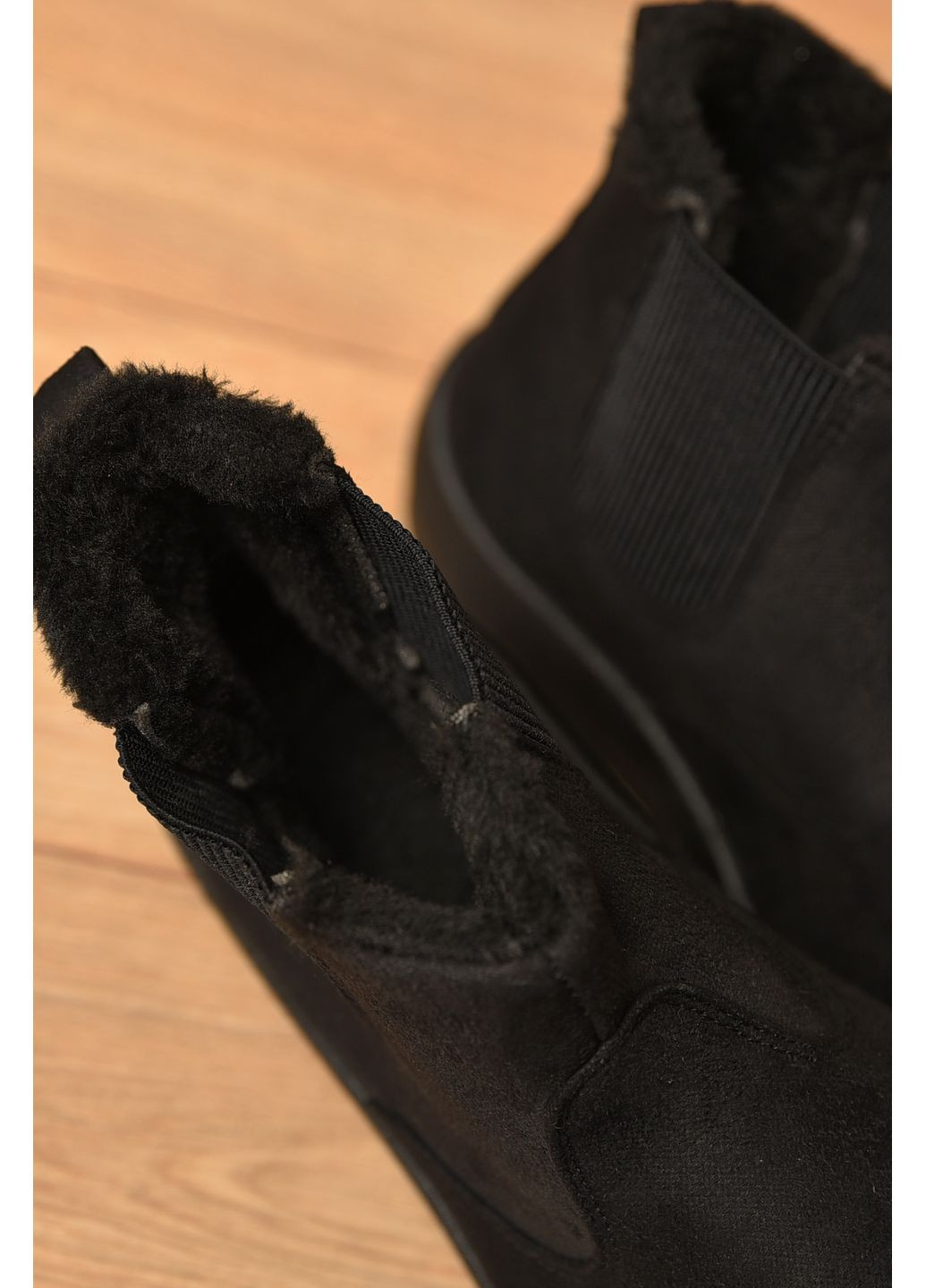 Черные бурки женские на меху черного цвета Let's Shop