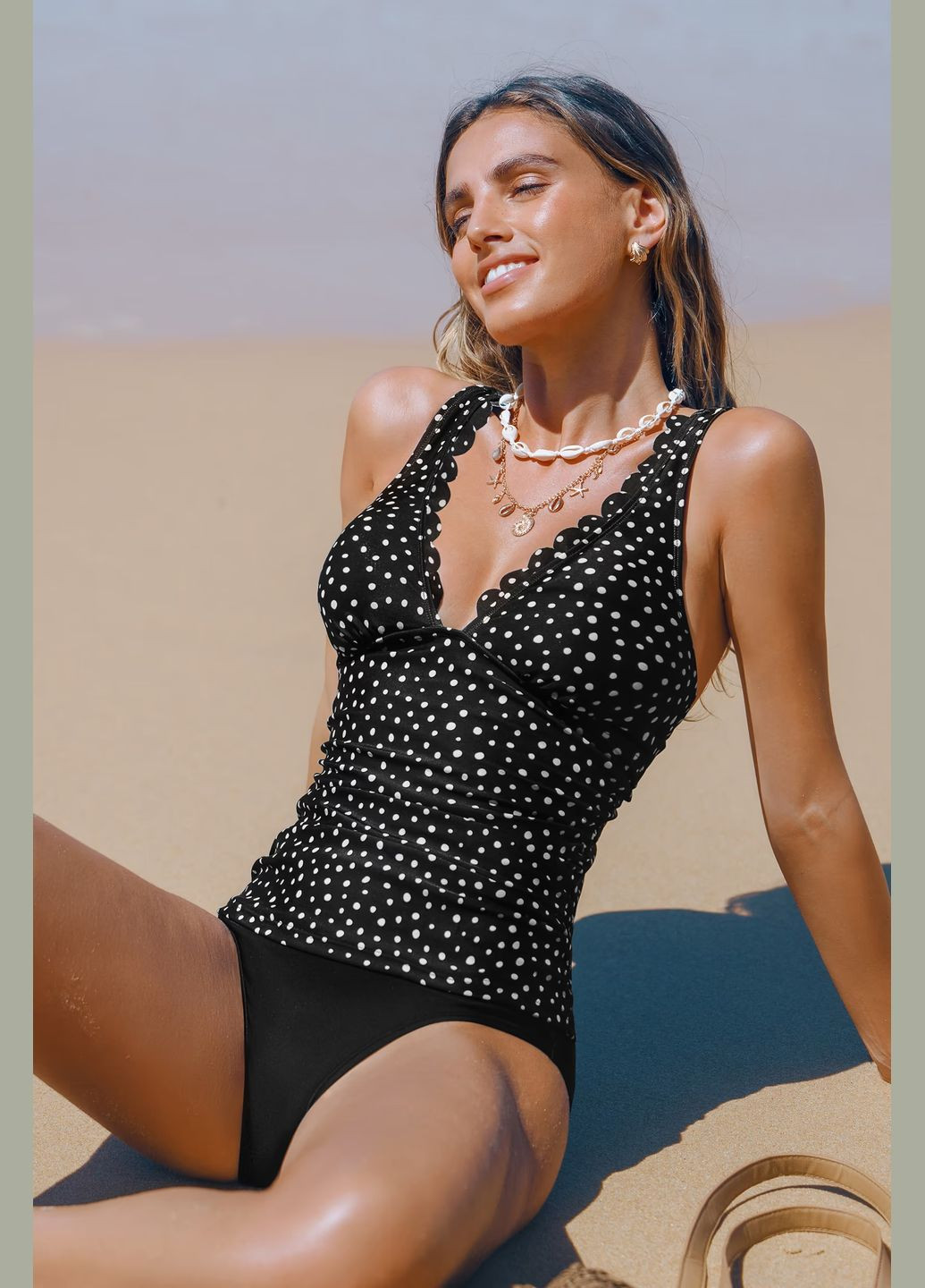 Чорно-білий літній купальник CUPSHE