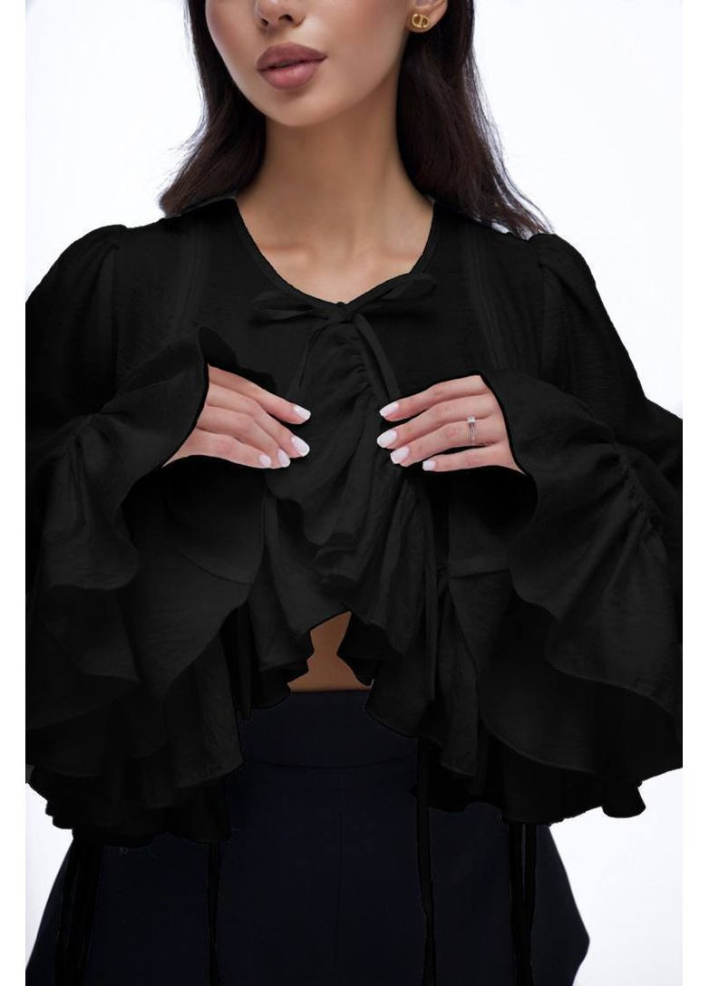 Черная классическая рубашка однотонная DK/DL Мода без кордонів