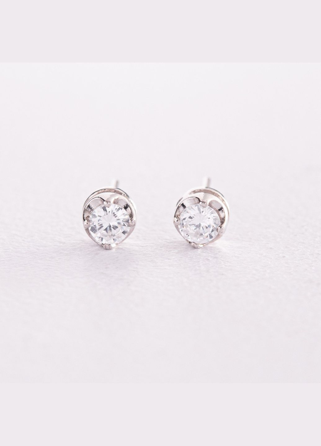 Серебряные серьги - пусеты с фианитами 121786 Oniks (264023245)