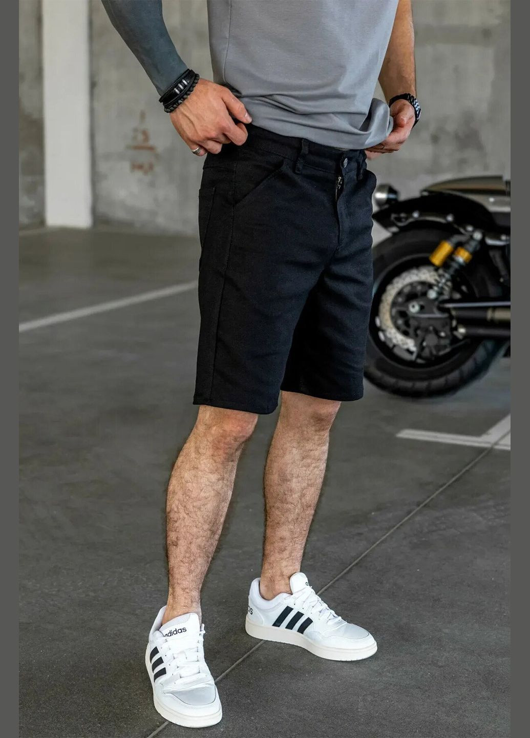 Мужские классические шорты Чинос Черные Teamv (337115801)