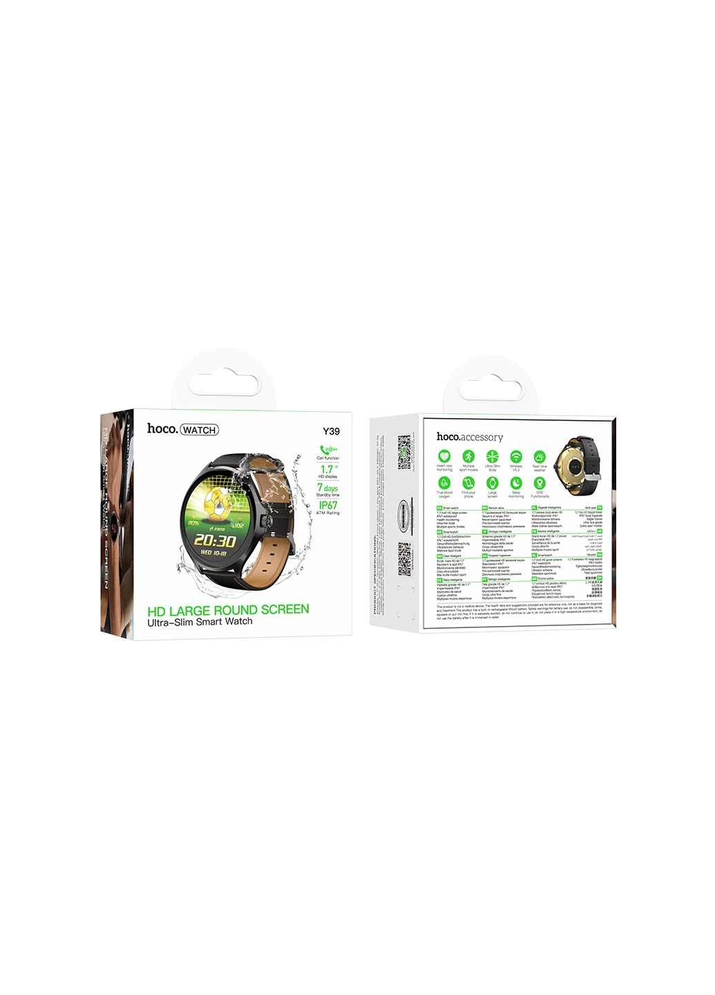 Смарт-часы 43mm. 280 мАч. IP67 Smart watch(версия с звонками) Hoco Y39 (389495670)