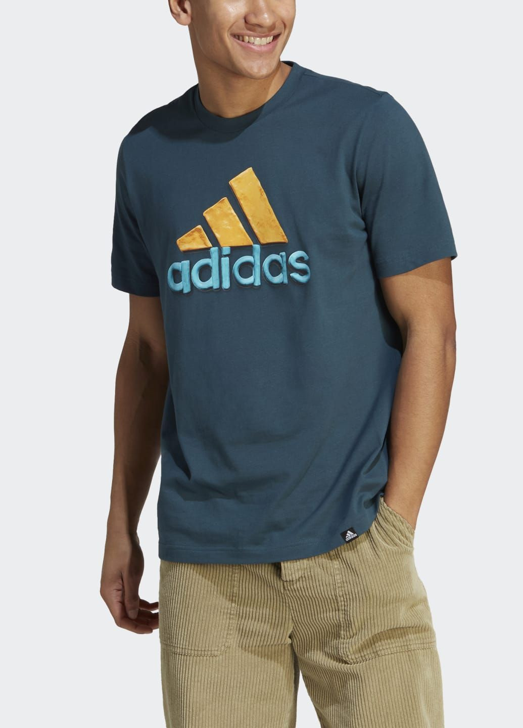 Бирюзовая футболка sportswear photo real fill adidas