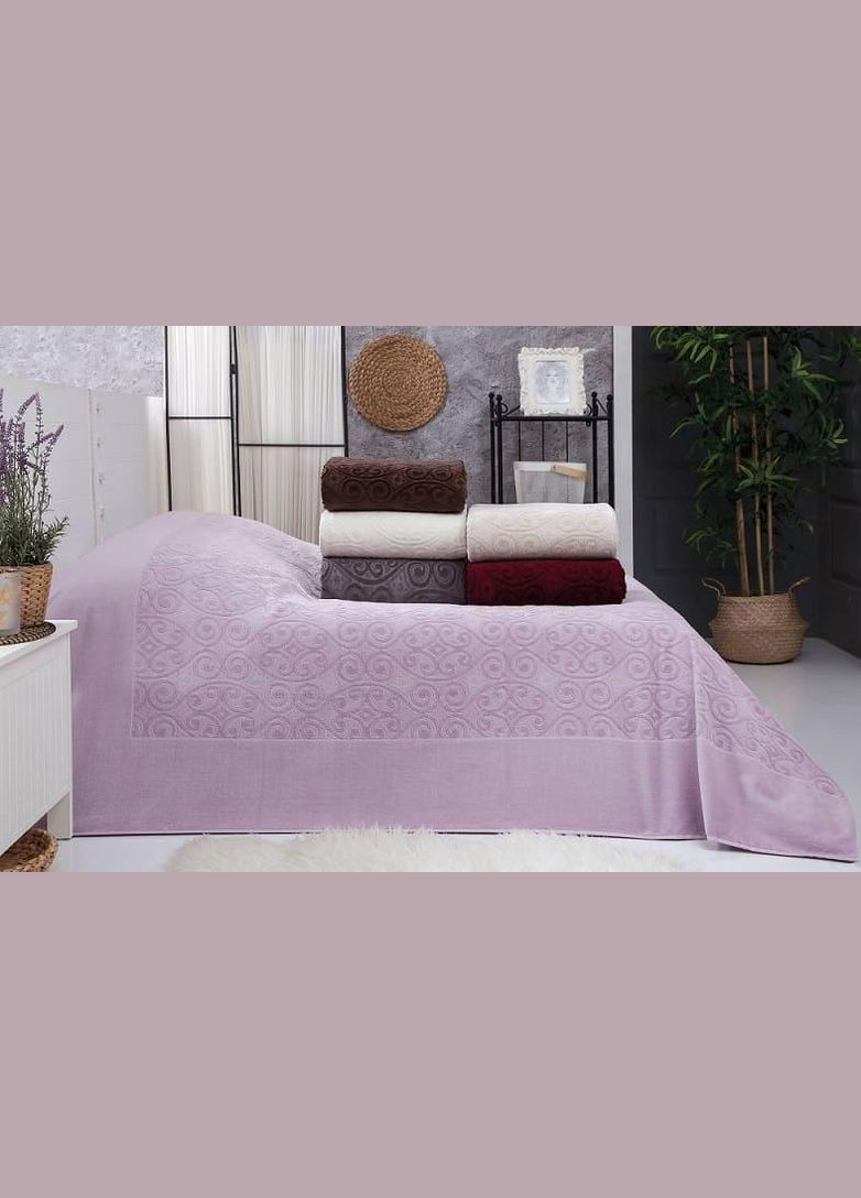 Велюрове простирадло "Hanzade Lila" 200х220см Belizza (329898768)