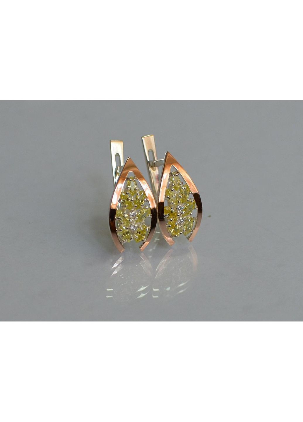 Серебряные серьги с золотыми вставками Silver Style (367112274)