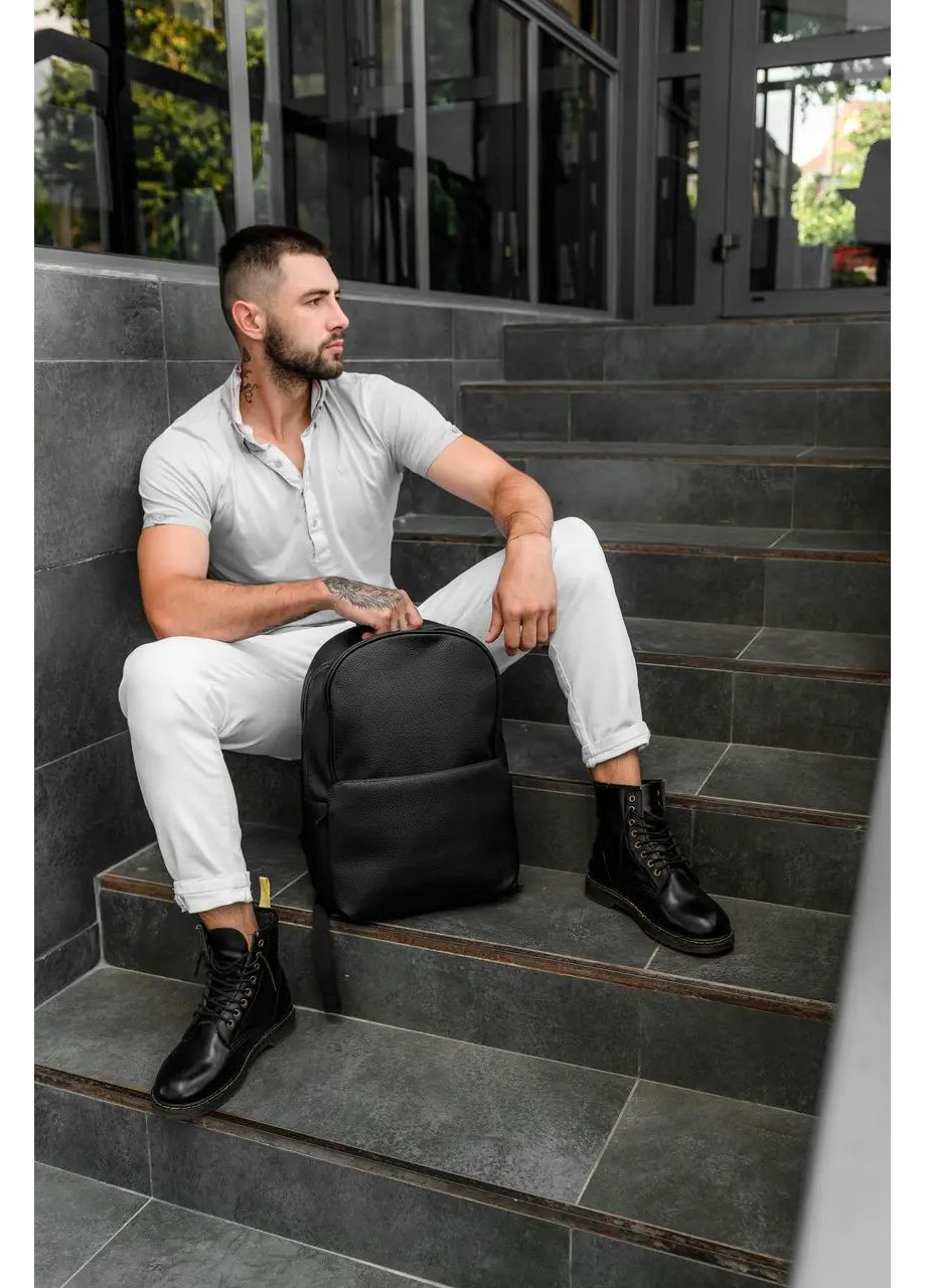 Компактный рюкзак из эко-кожи с уплотнённым дном - для учёбы и повседневной носки No Brand (365592475)