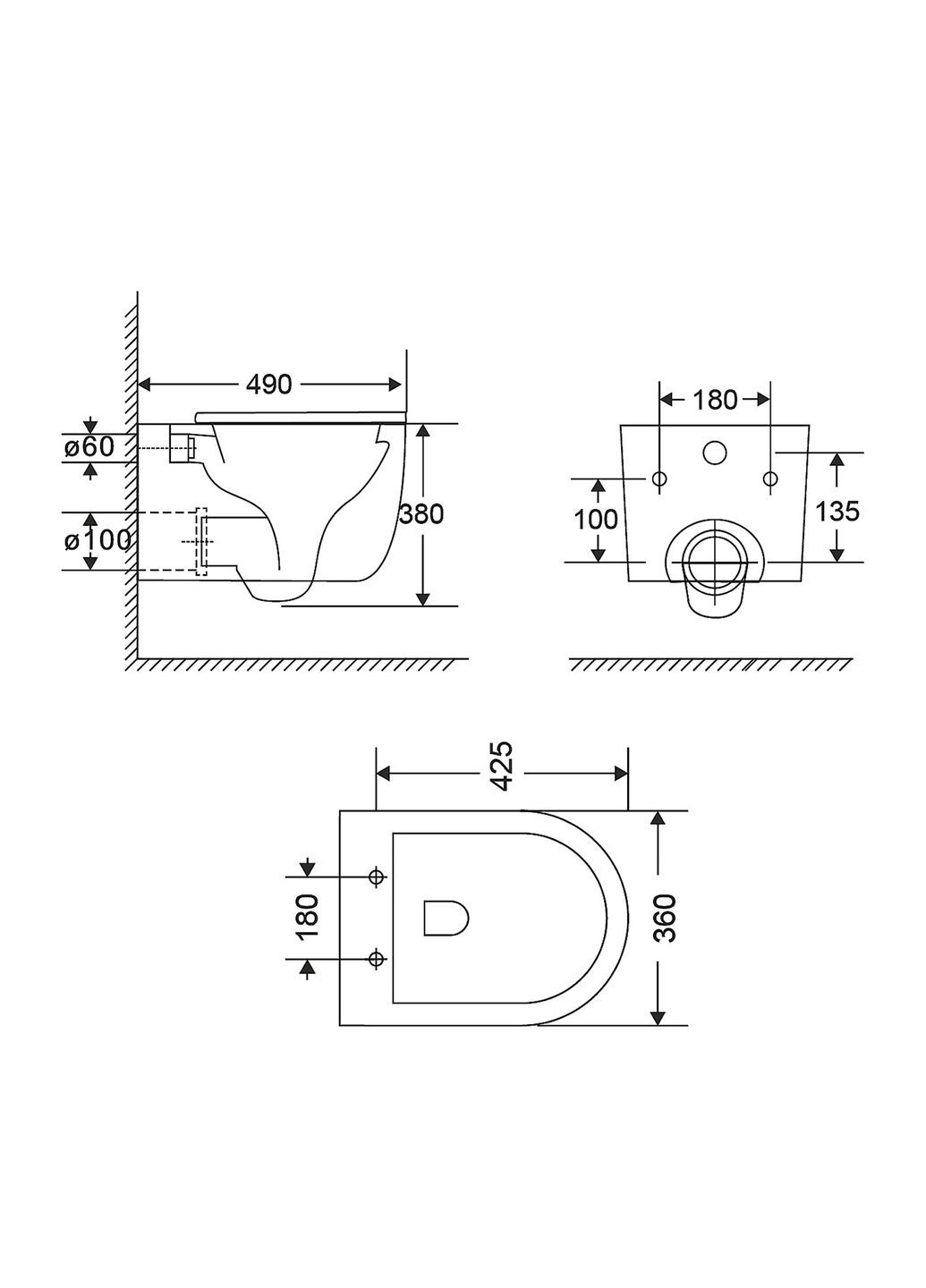Унитаз подвесной Taurus безободковый с сиденьем Soft-close Qtap QT2433084EUQMB (341326593)