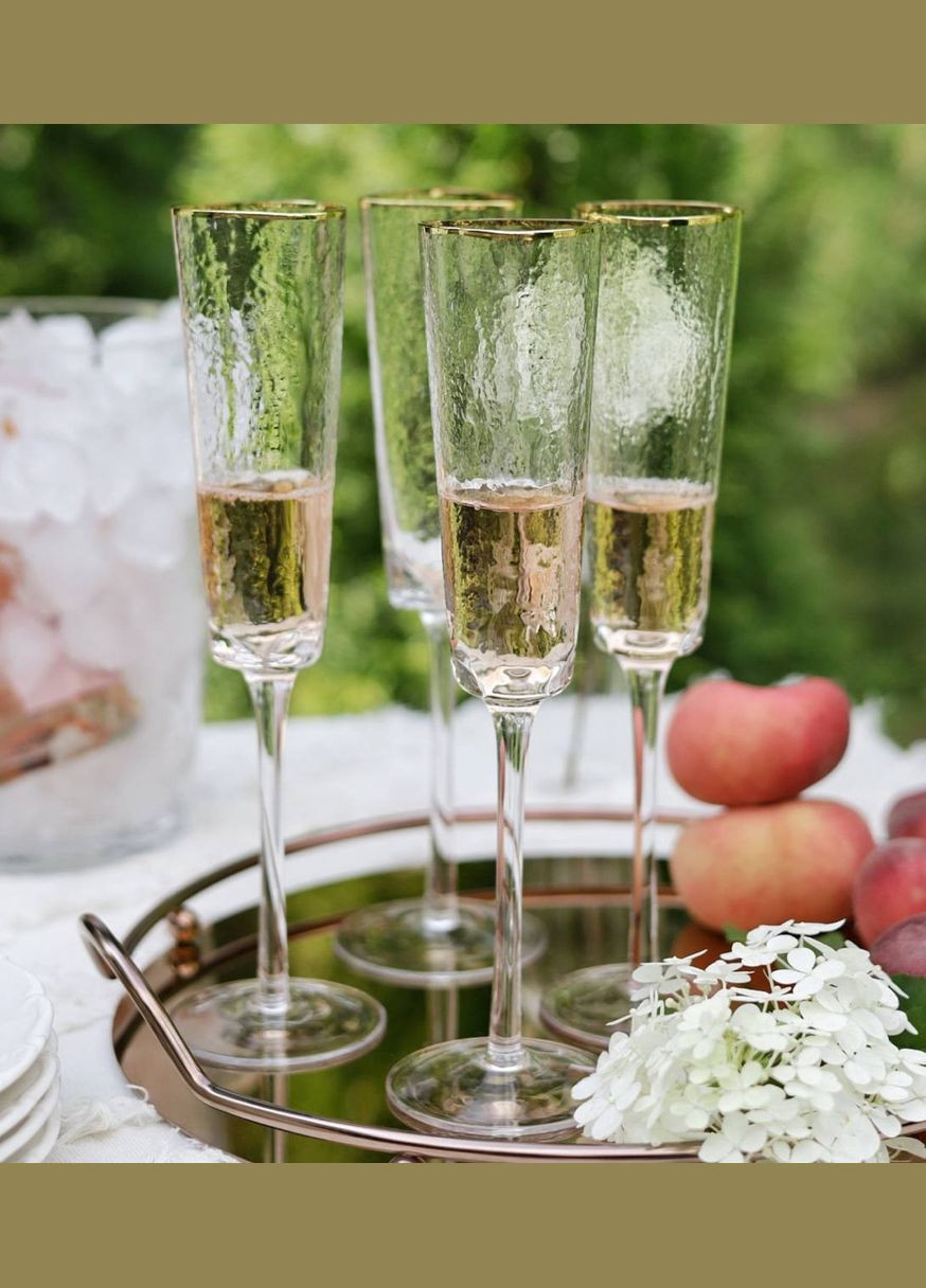 Келих для шампанського із золотим кантом Diva, 160мл No Brand (298399368)