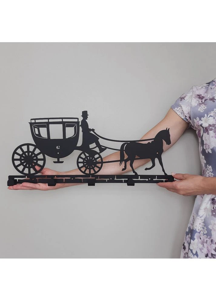 Вішалка настінна Carriage 52x22 см Чорний (H-055) Glozis (387632118)