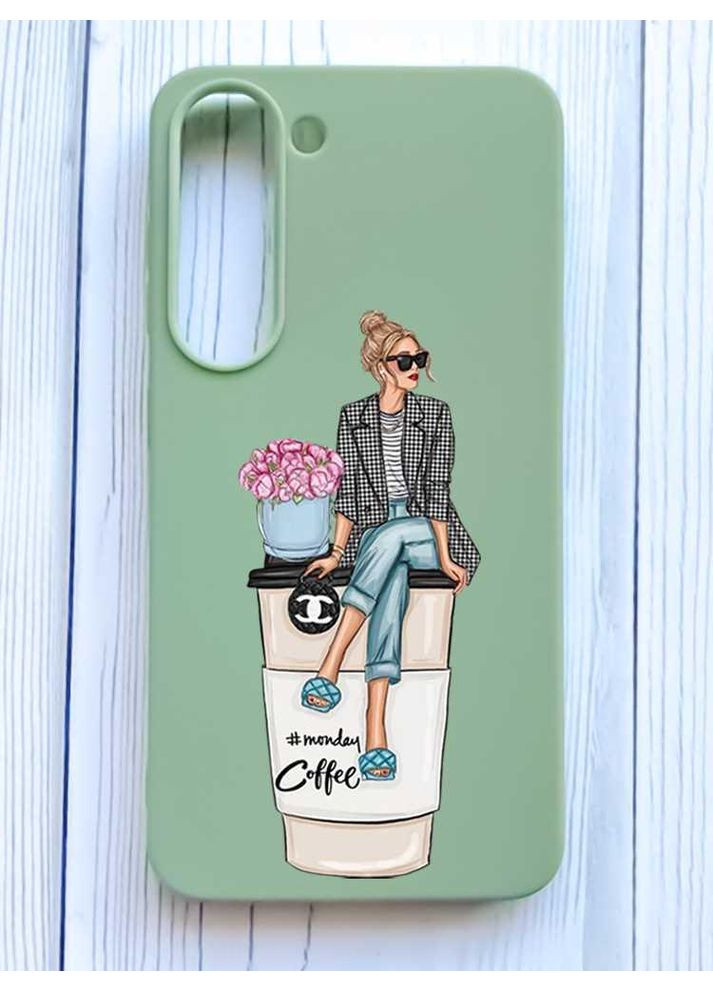 Матовый чехол на Samsung Galaxy S23 Девушка на кофе (принт 228) Creative (355392750)