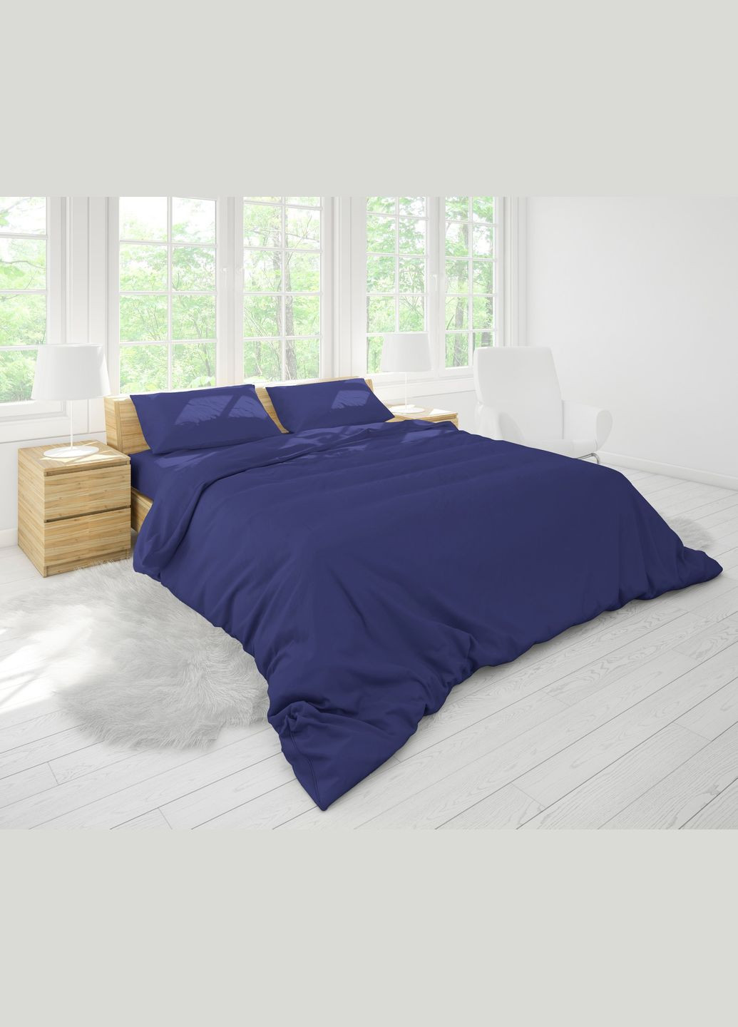 Комплект постільної білизни бязь Blue Полуторний Євро (GDKGBBL160220) Good-Dream (321966214)