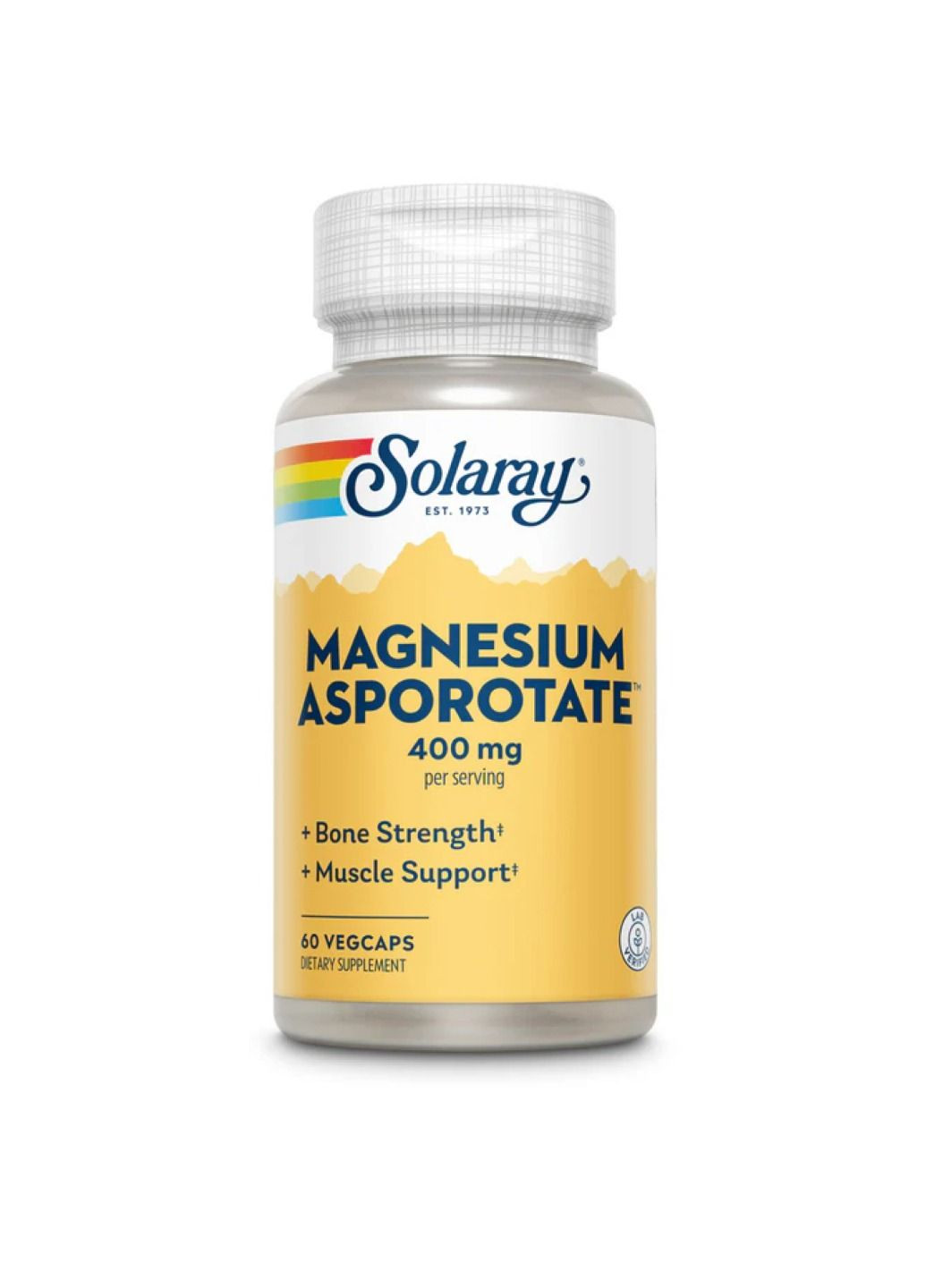 Дієтична добавка Аспартат магнію, 400 мг - 60 веганських капсул Solaray (335425553)