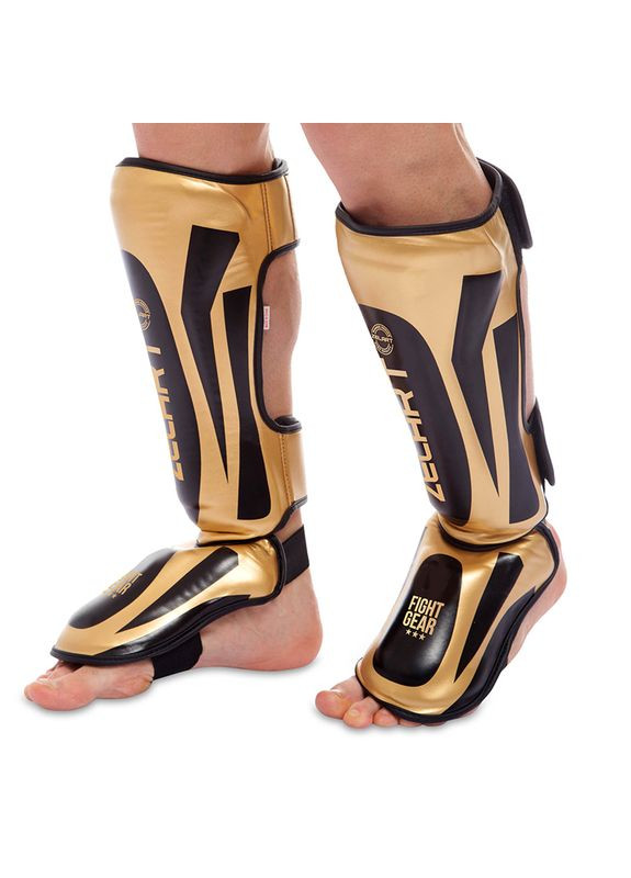 Захист гомілки та стопи для єдиноборств BO-8357 Чорно-золотий, (37429207) Zelart (323021065)