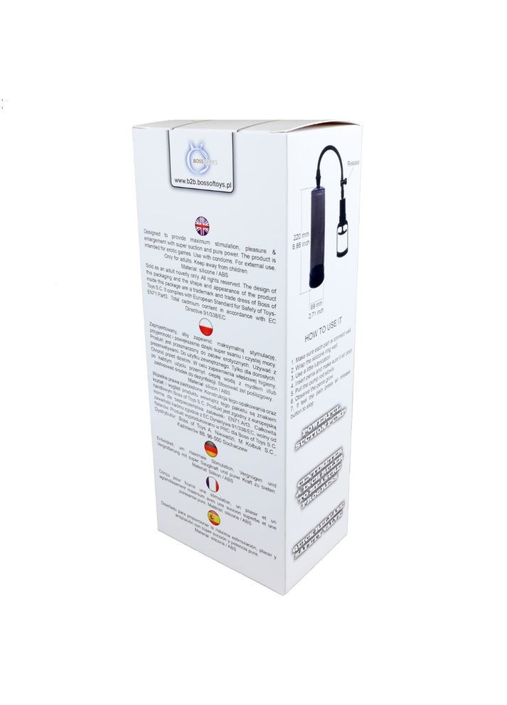 Вакуумна помпа для чоловіків чорного кольору "Powerpump MAX Black" Boss Series (321116268)