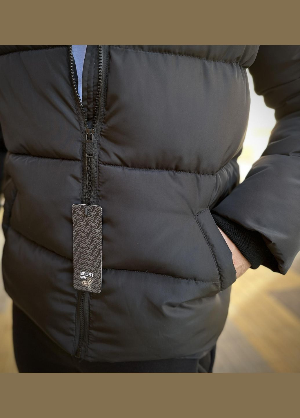 Чорна зимня куртка зимова біо-пух до -25℃ No Brand