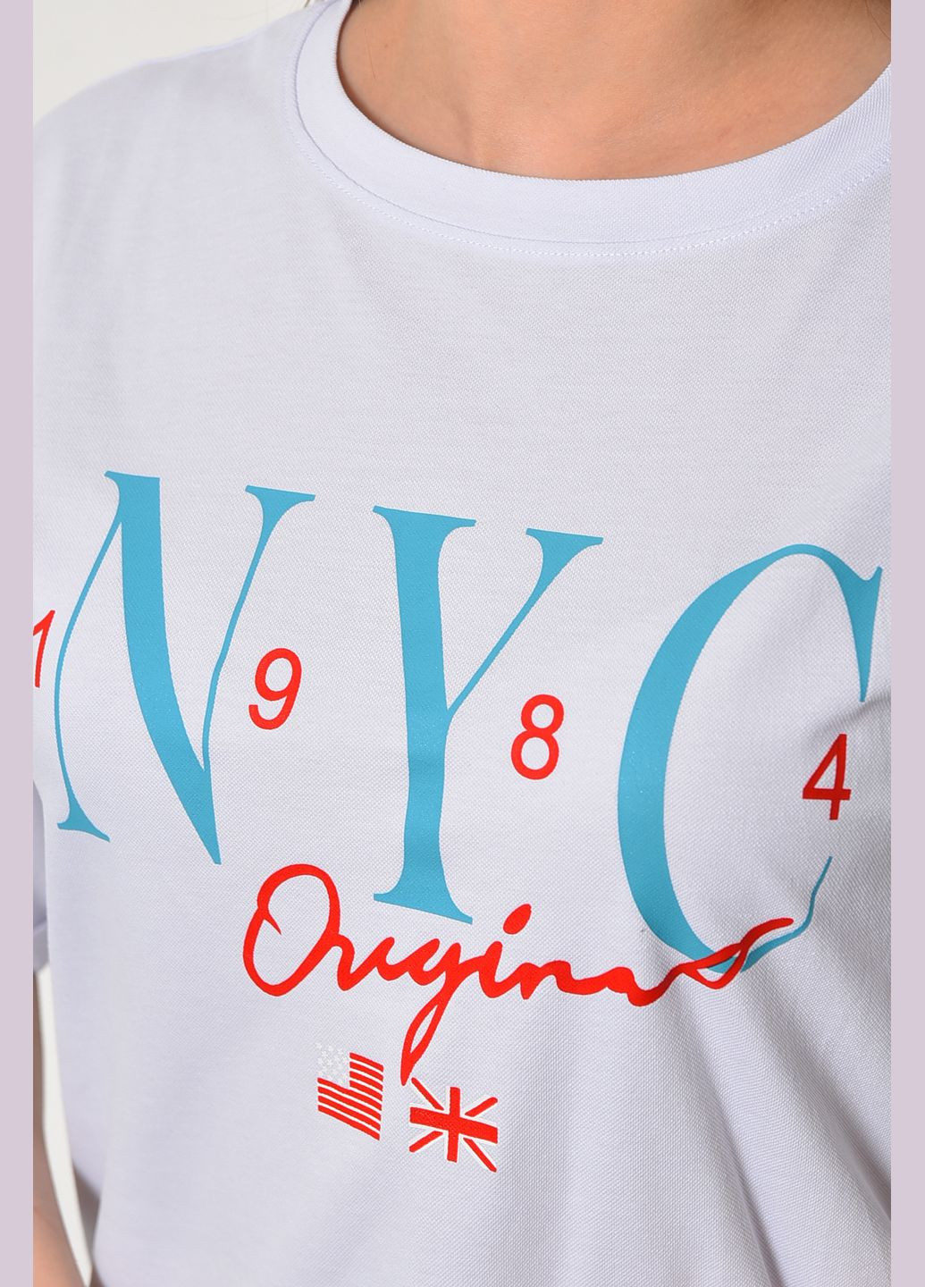 Жіноча туніка з тканини лакоста білого кольору. Let's Shop (317318874)