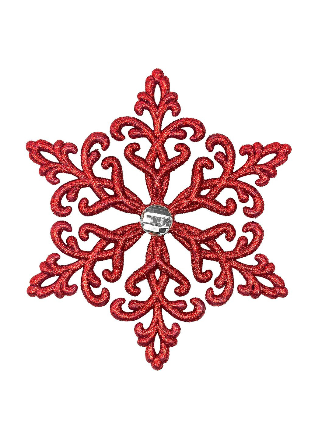 Новогодняя подвеска Снежинка Кристалл с камешком 12 см белый MIS LT (365628153)