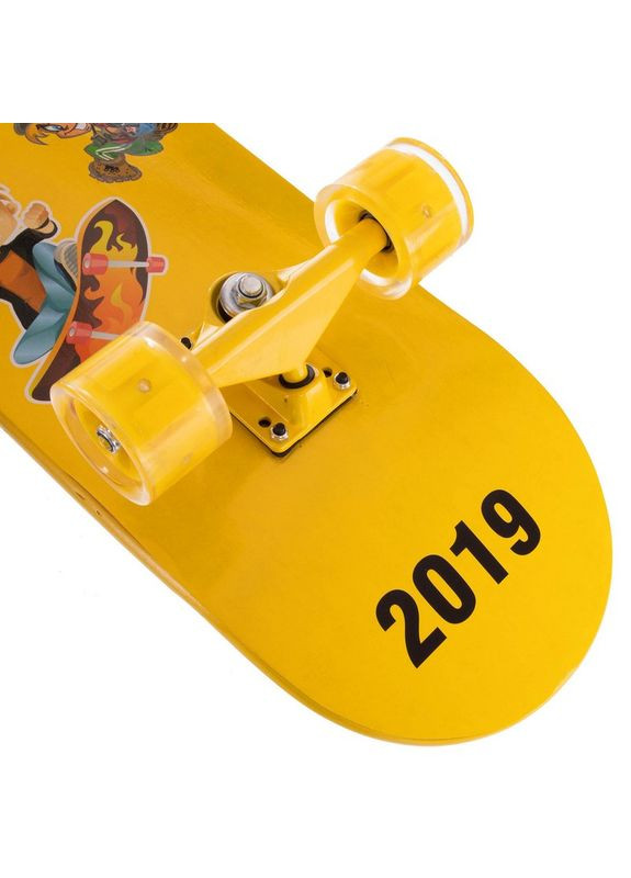 Скейтборд у зборі (роликова дошка) зі світяться колесами (колесо-PU, р-р деки 78x20x1,2см, жовтий) (SK-1245-1) Lukai (361437409)