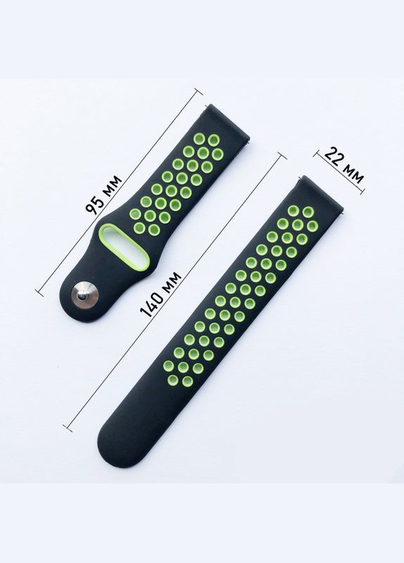 Ремешок Perfor Sport с перфорацией для часов Samsung Gear S3 Classic SMR770/Frontier - Black&Green Primolux (262296768)