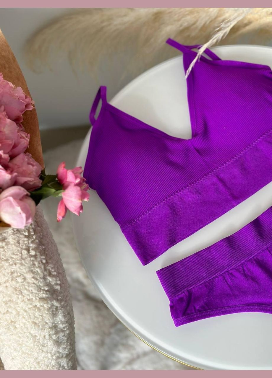 Фиолетовый демисезонный женский комплект нижнего белья безшовный 2063 фиолет m фиолетовый GT