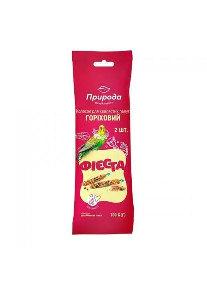 Колосок Фиеста "Ореховый" для волнистых попугаев 100 г (*) Природа (323153978)