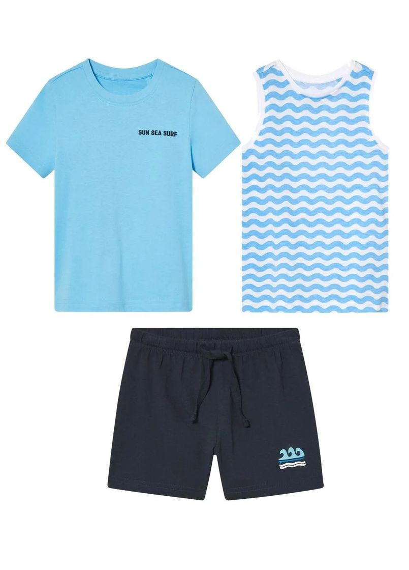 Комбинированный летний летний костюм для мальчика с шортами Lupilu