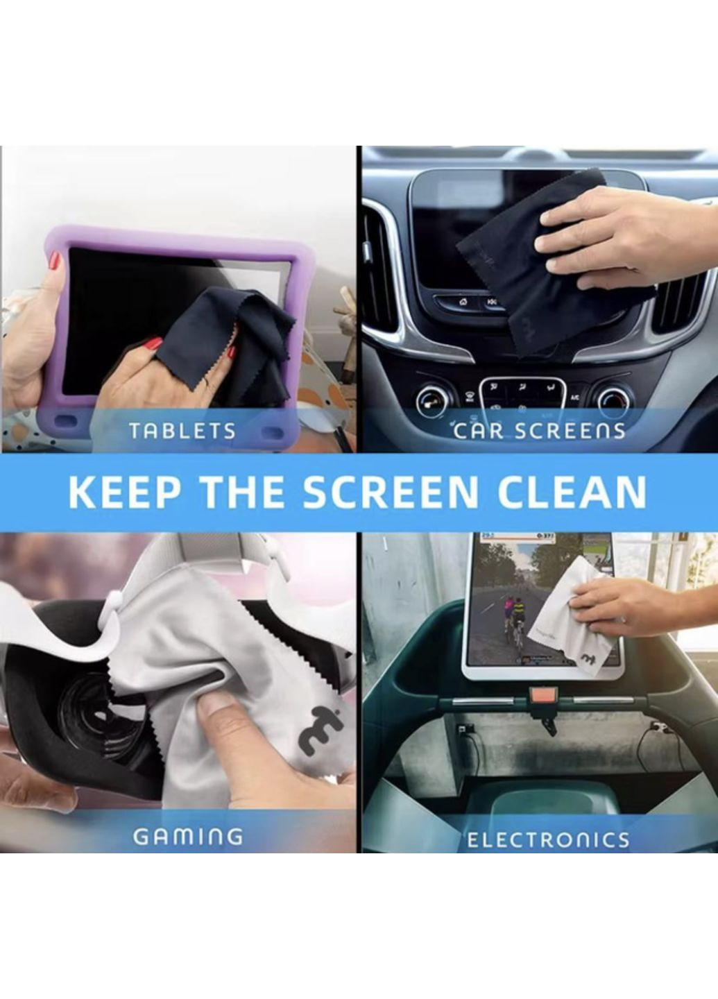 Мікрофібра для ноутбука серветка накладка для очищення екрана ноутбука Ipad Iphone MacBook об'єктиву фотоапарата окулярів 2 шт NPK (362207077)