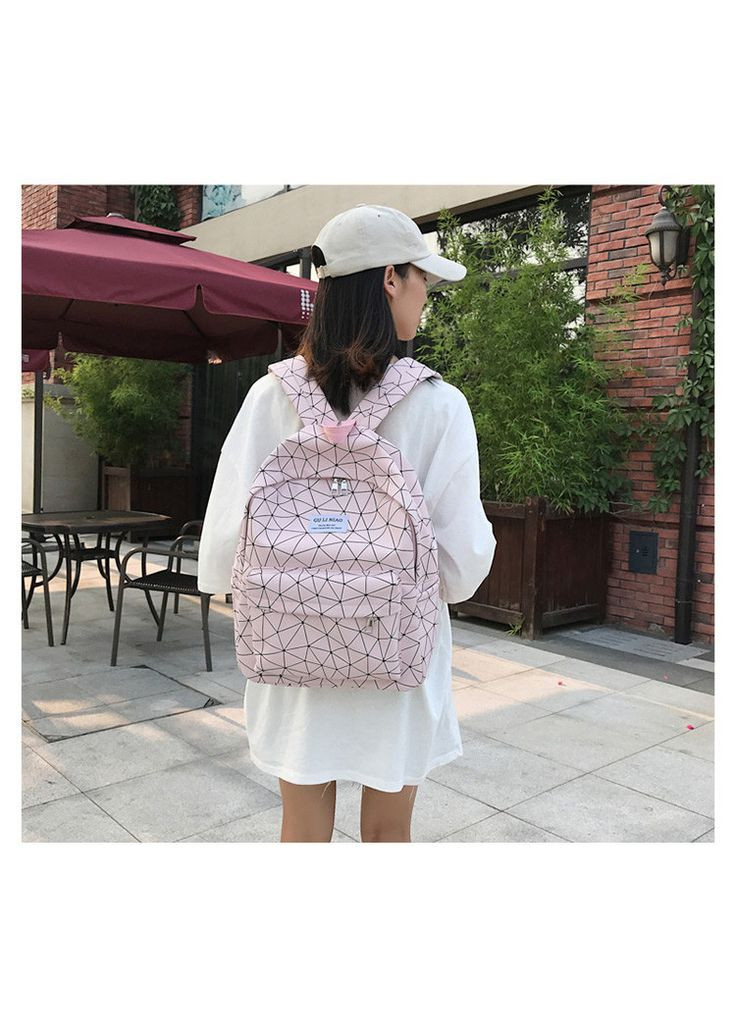 Міський жіночий рожевий рюкзак геометрія КиП (270016474)