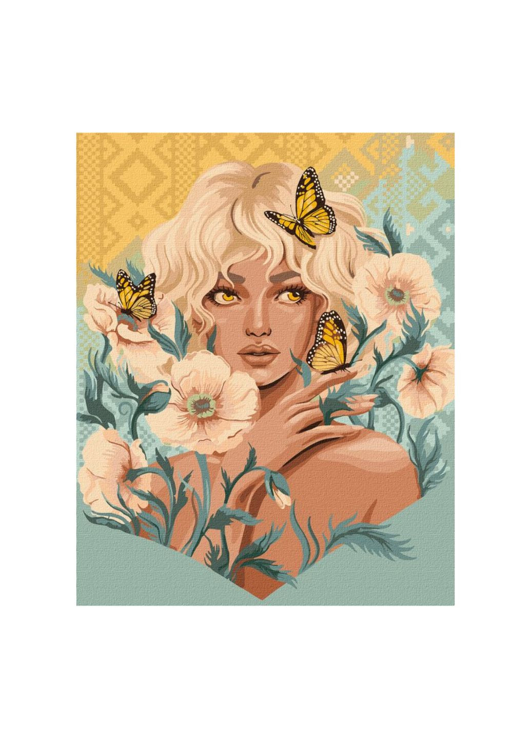 Картина по номерам "Девушка с бабочками" ©pollypop92, 40х50 см, КНО2542 IDEYKA (287334915)