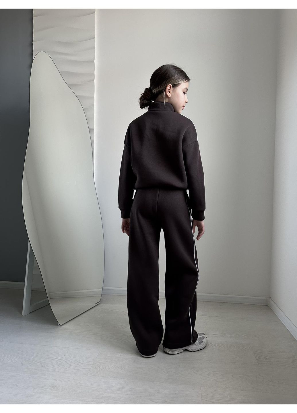 Коричневый зимний костюм (штаны, свитшот) подростковый брючный IRmAS оверсайз