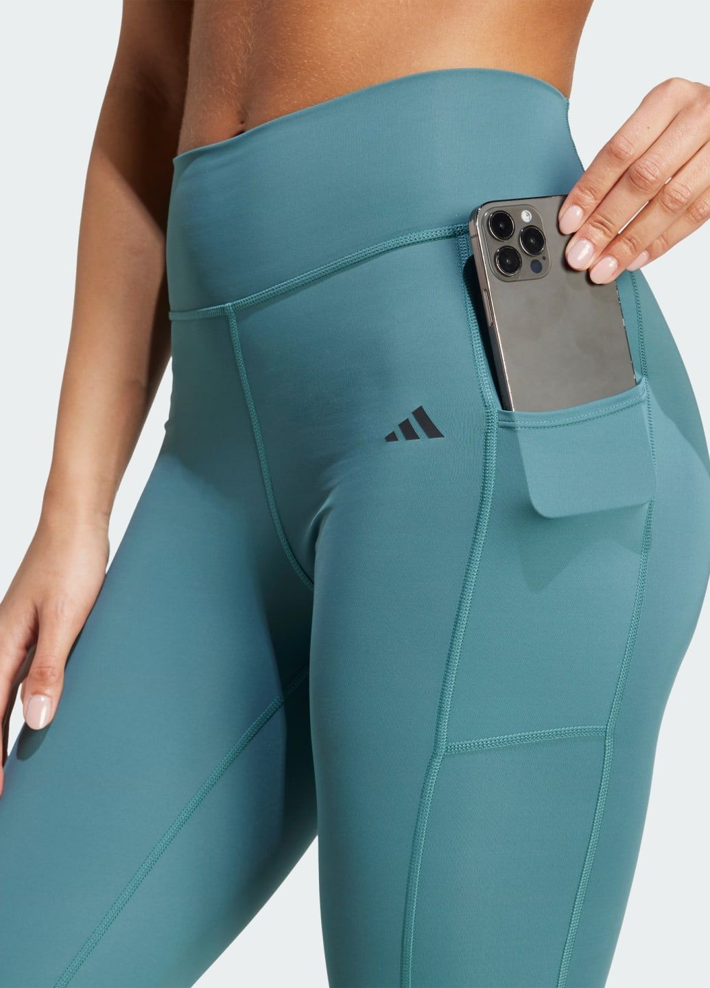 Зеленые демисезонные леггинсы optime stash 7/8 adidas