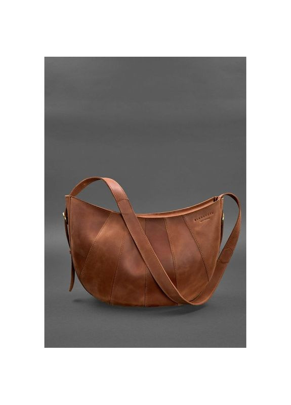 Жіноча шкіряна сумка через плече Круасан світло-коричнева BlankNote (302009110)