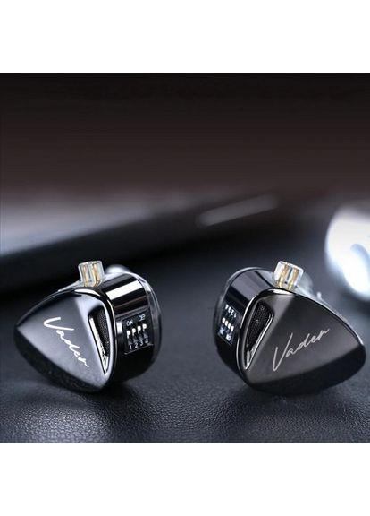 Навушники дротові KZ Vader with microphone - гарнітура чорна Knowledge Zenith (370613093)