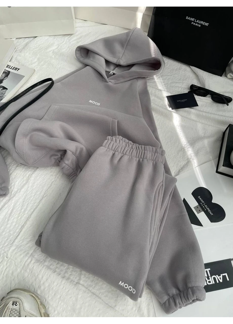Жіночий костюм світшот + джоггери з флісом No Brand Б1436/1437-372/1 (361030769)